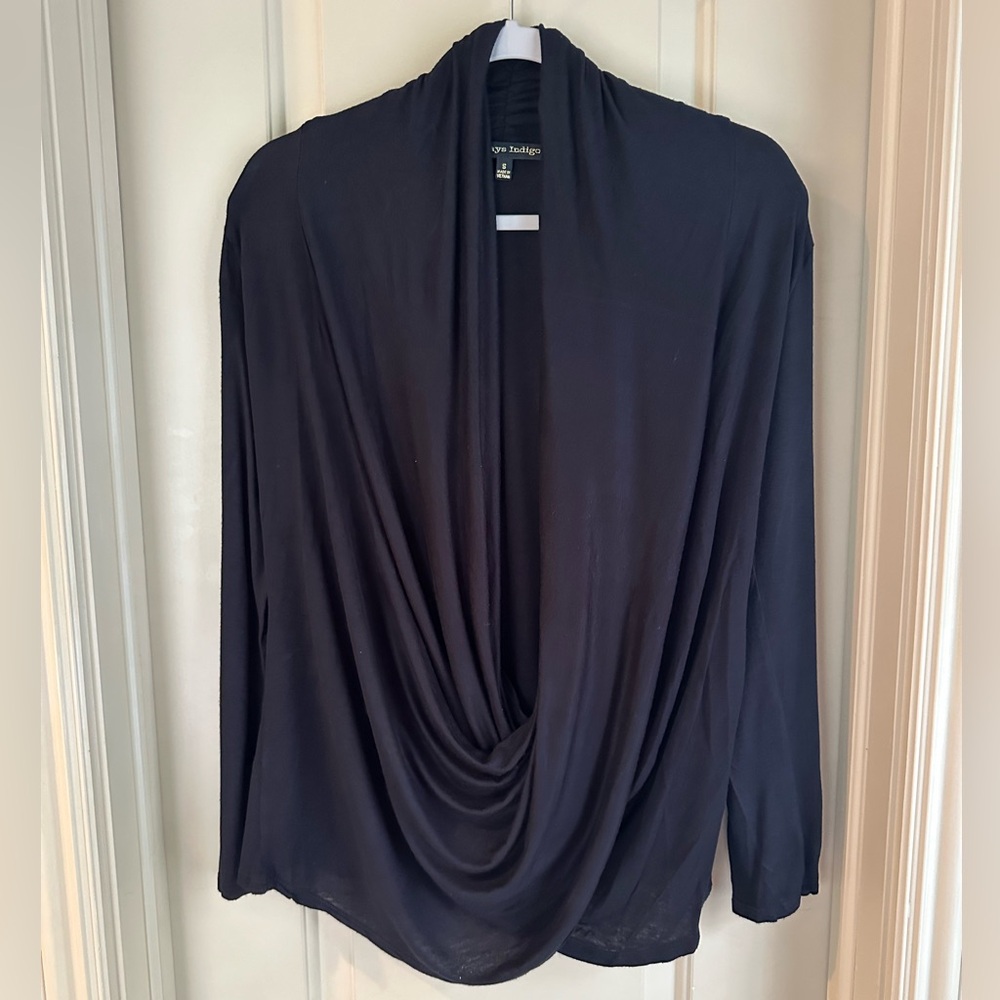 Women’s Always Indigo Scoop Neck Top; Black; Size Small